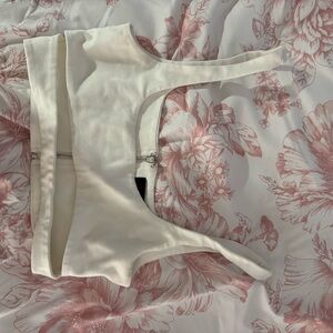 White Cut Out Crop Top